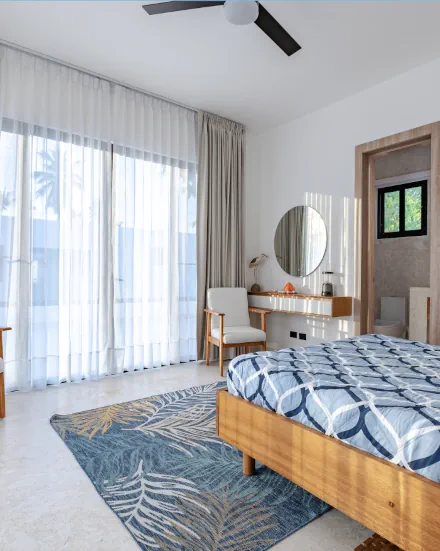 Luxury villa for sale in Las Terrenas, Dominican Republic, spacious main room with modern design
